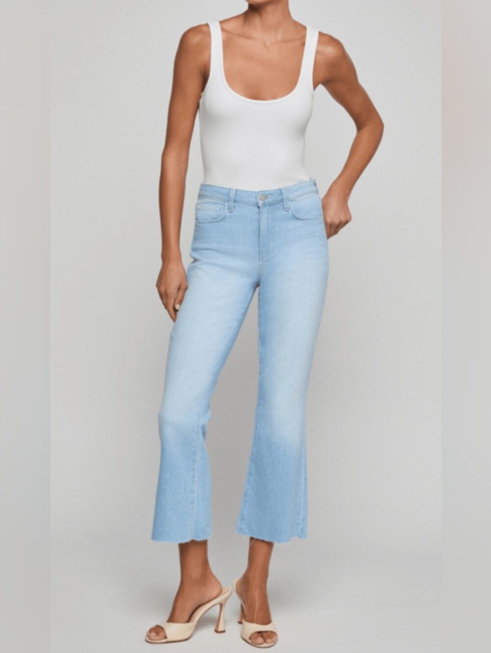 L'Agence Kendra High Rise Cropped Flare Jeans Size 28